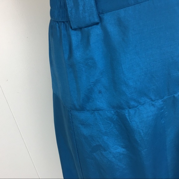 Vintage Leslie Fay Blue Shimmer A-Line Skirt - Picture 2 of 8